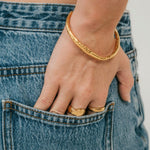 Olive James.  Bangle Holly Hammered Cuff