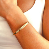 Olive James. Bangle Stella Hammered Gold Cuff