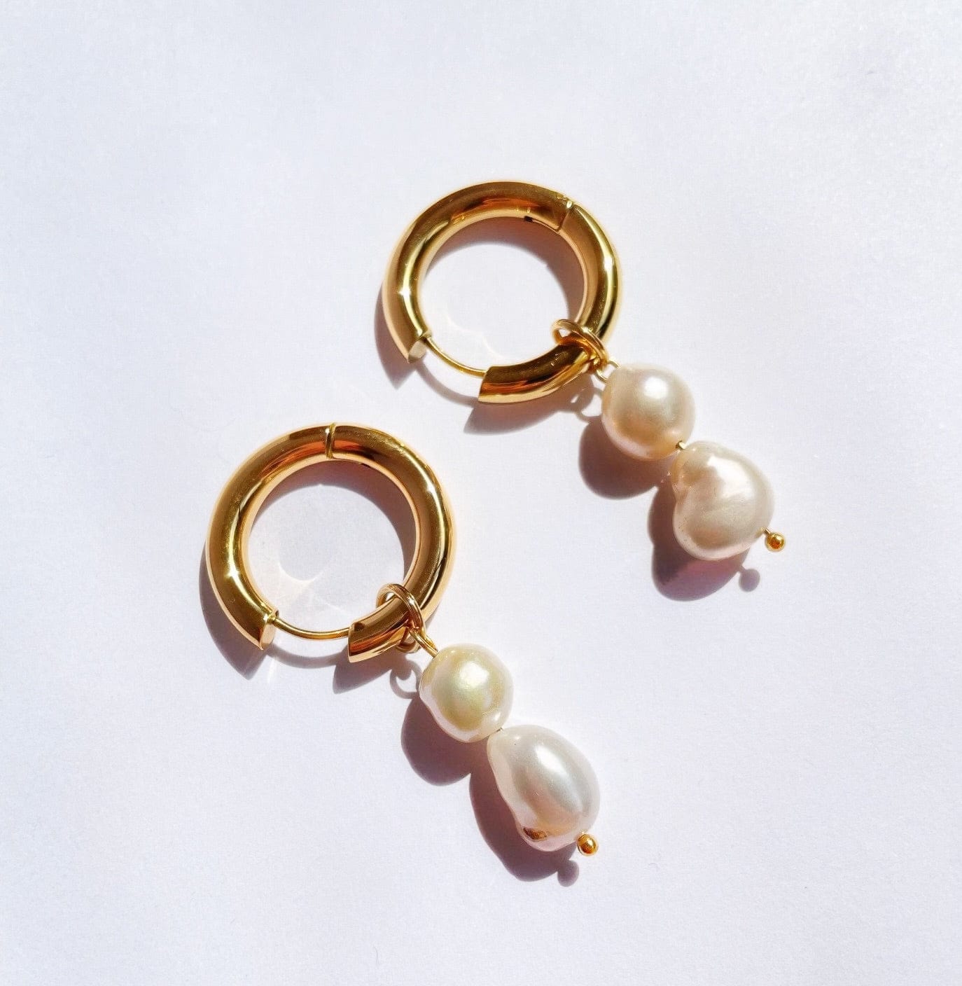 Olive James. Earrings Audrey Pearl Hoops