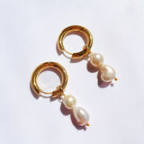 Olive James. Earrings Audrey Pearl Hoops