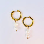 Olive James. Earrings Audrey Pearl Hoops