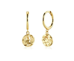 Olive James. Earrings Gold Aeris Drop Hoops