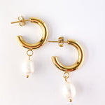 Olive James. Earrings Rose Pearl Drop Earrings