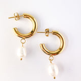 Olive James. Earrings Rose Pearl Drop Earrings