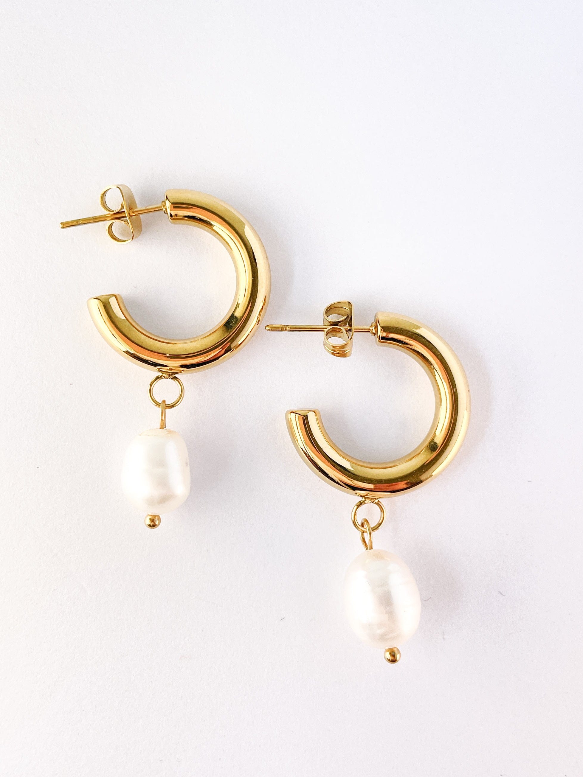 Olive James. Earrings Rose Pearl Drop Earrings