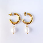 Olive James. Earrings Rose Pearl Drop Earrings