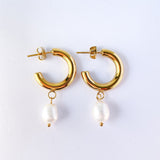 Olive James. Earrings Rose Pearl Drop Earrings