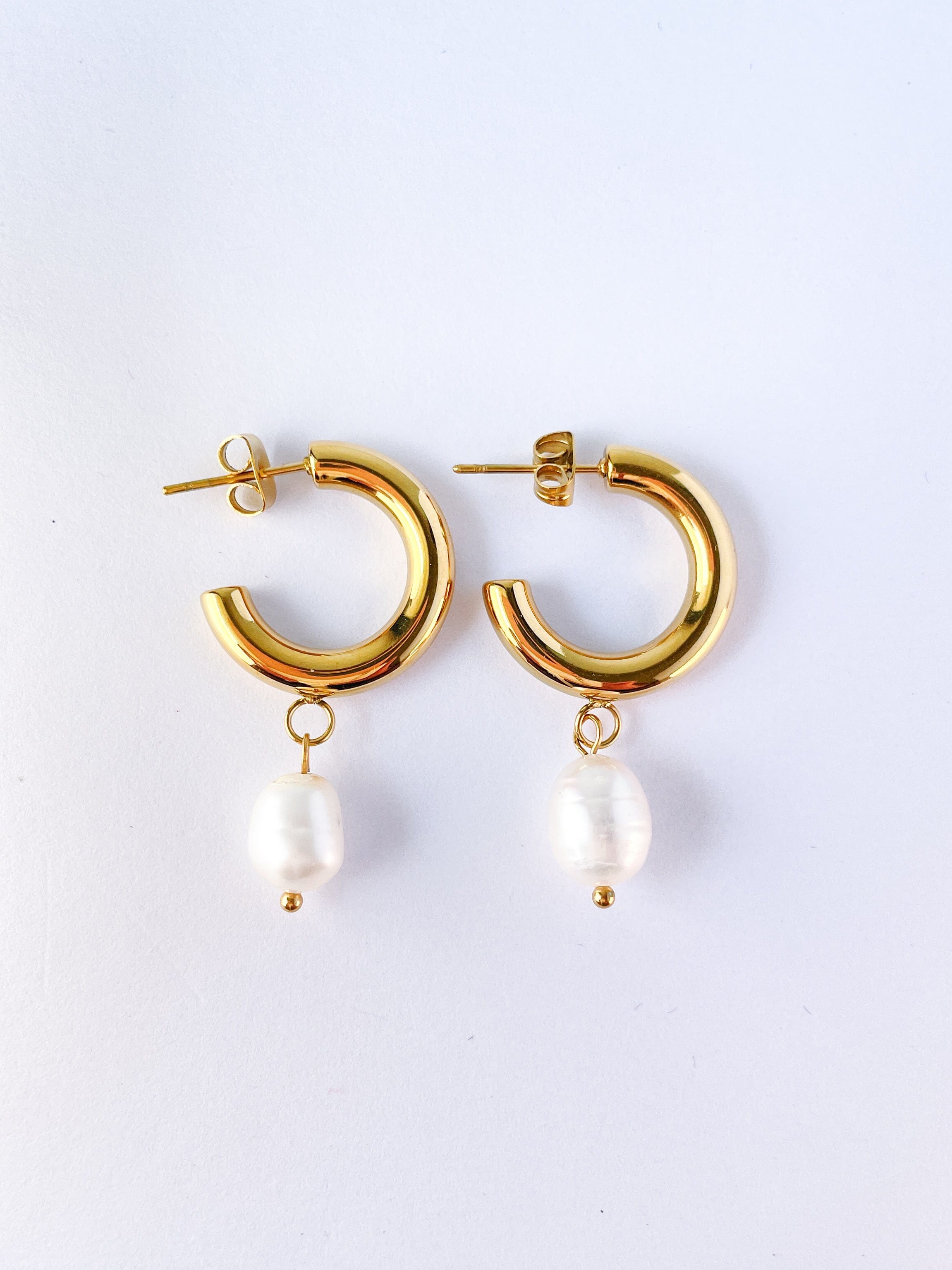 Olive James. Earrings Rose Pearl Drop Earrings