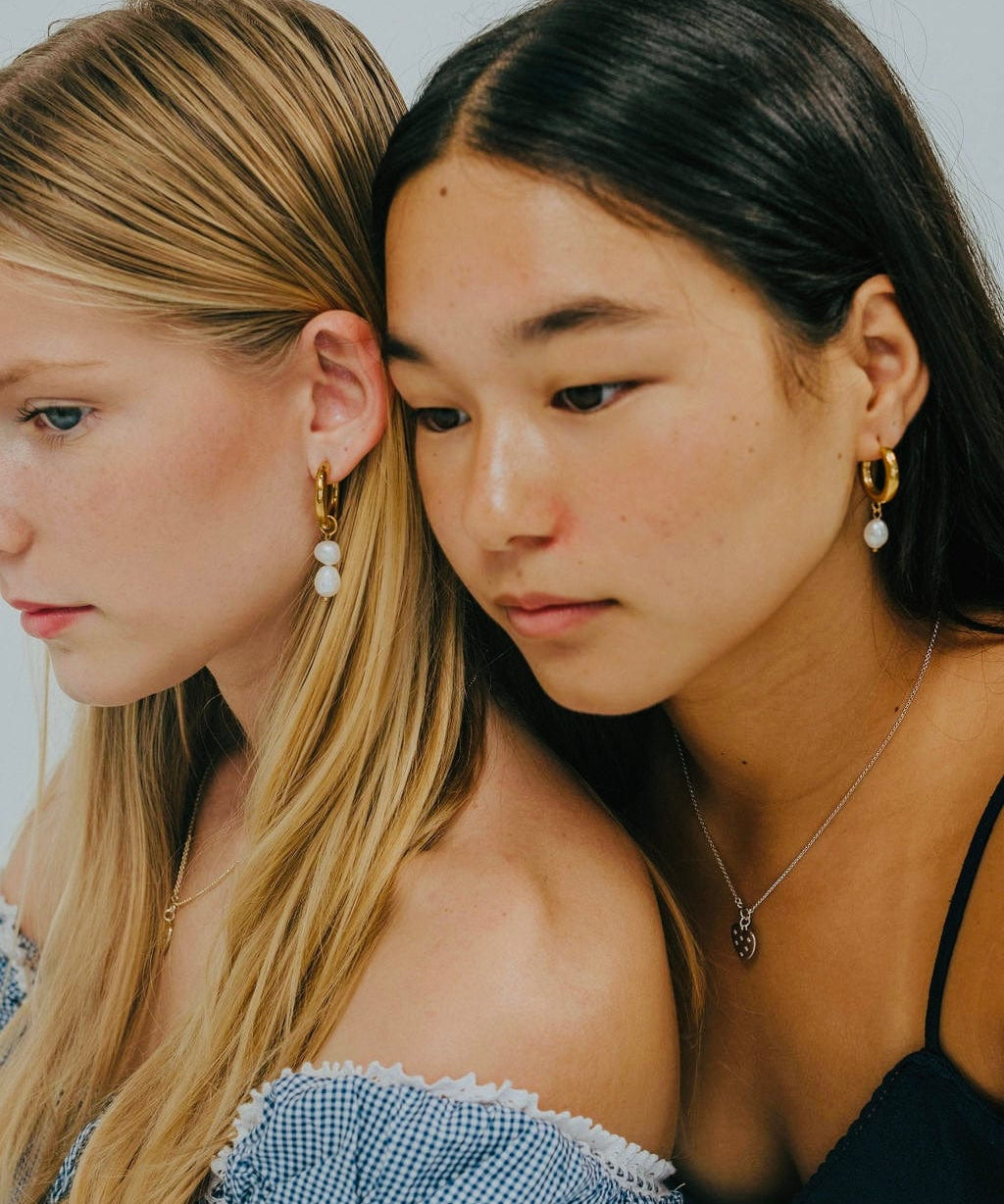 Olive James. Earrings Rose Pearl Drop Earrings