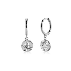 Olive James. Earrings Silver Aeris Drop Hoops