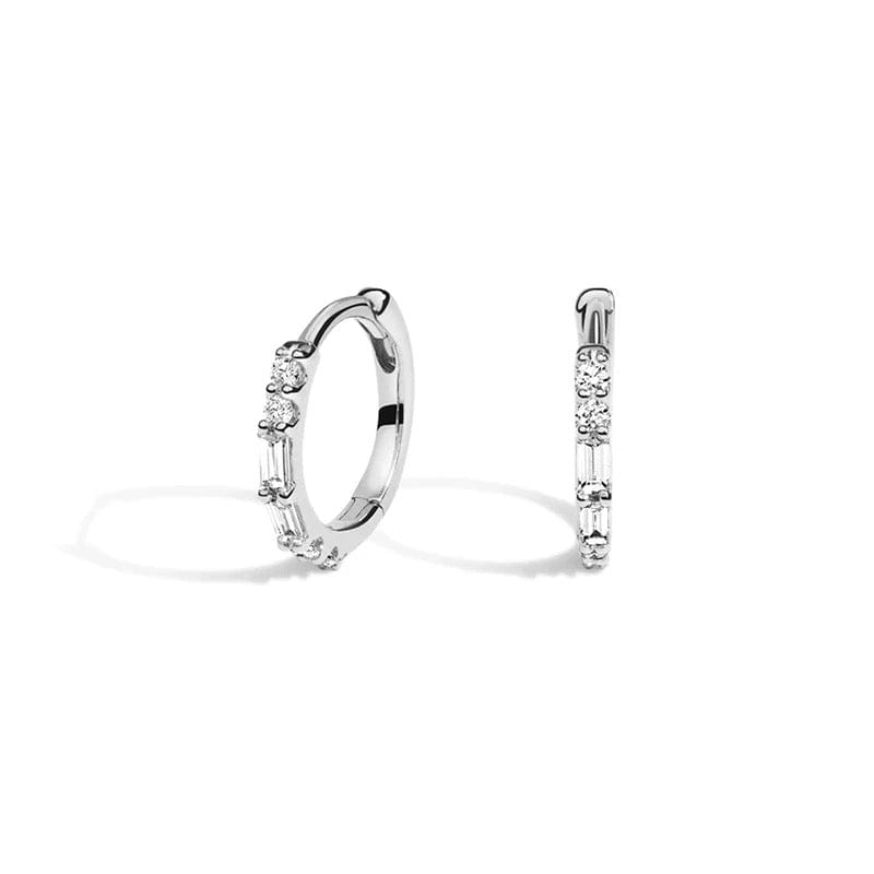 Olive James. Earrings Silver Rosie Vintage Huggies