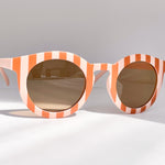 Olive James. Sunglasses Tan and Blush Striped Sweetie sunglasses for kids